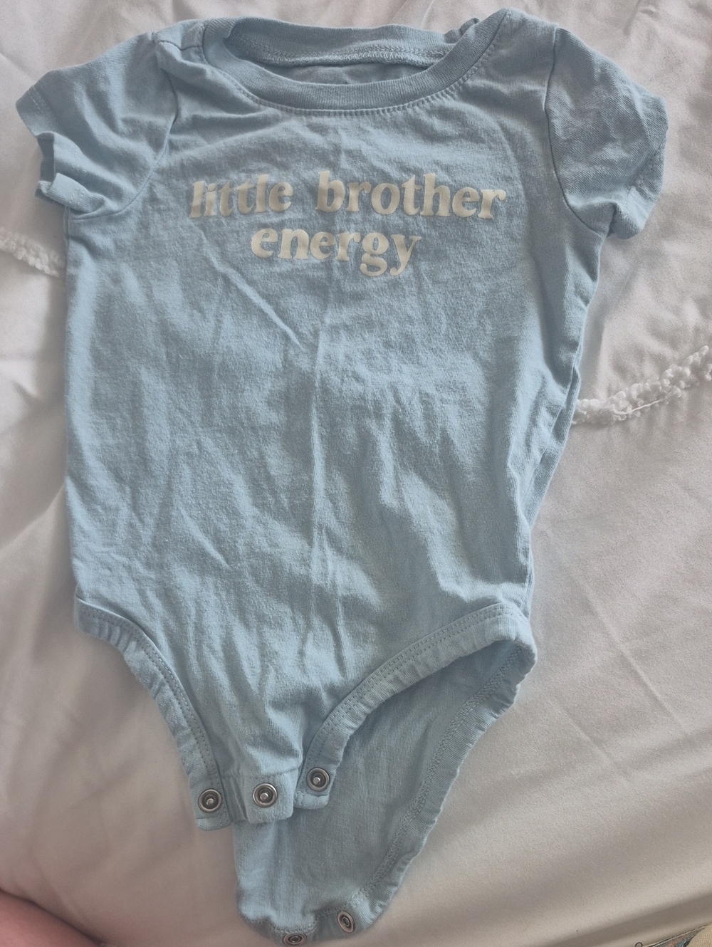 Carter's Light Blue "Little Brother Energy" Baby One-Piece
